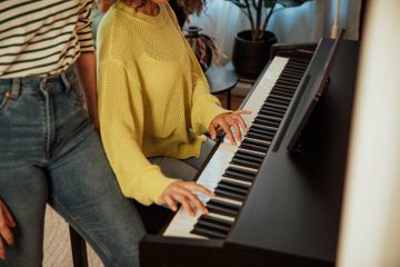 Playing the Yamaha YDP-145 Piano