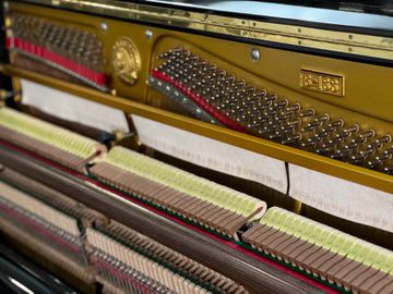 Inside of a Ballindamm B-133 Upright Piano