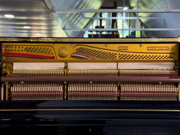 Close-up of a Ballindamm B-133 Upright Piano