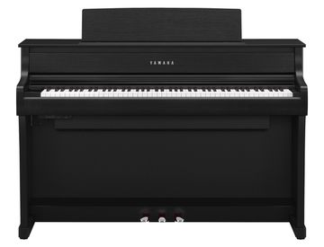 Front view of the Yamaha CLP-875 Clavinova in Black Walnut