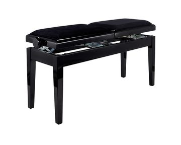 Adjustable 2 person piano stool duet in black
