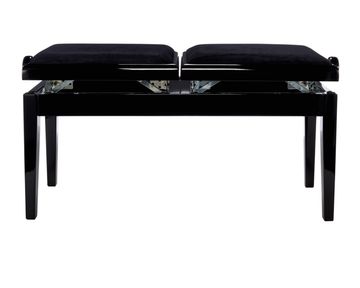 Double piano bench in polished black