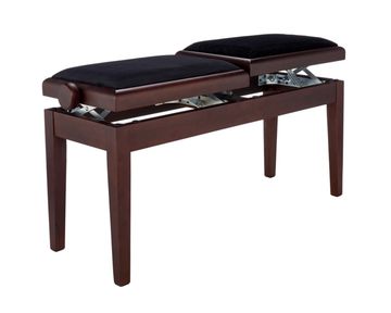 Adjustable 2 person piano stool in walnut satin