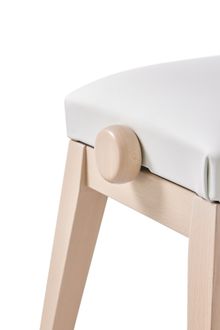 White Hidrau BG-50 Piano Stool close-up