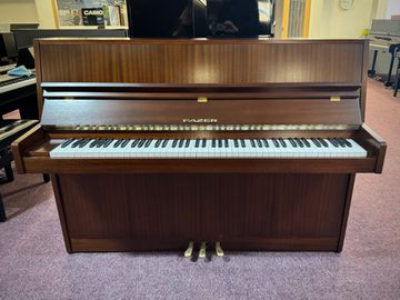 Mahogany Fazer Upright Piano front view