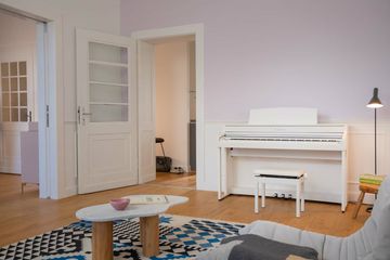 White Kawai CA501 Digital Piano at home
