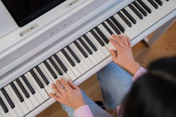 White Kawai CA501 Digital Piano from above