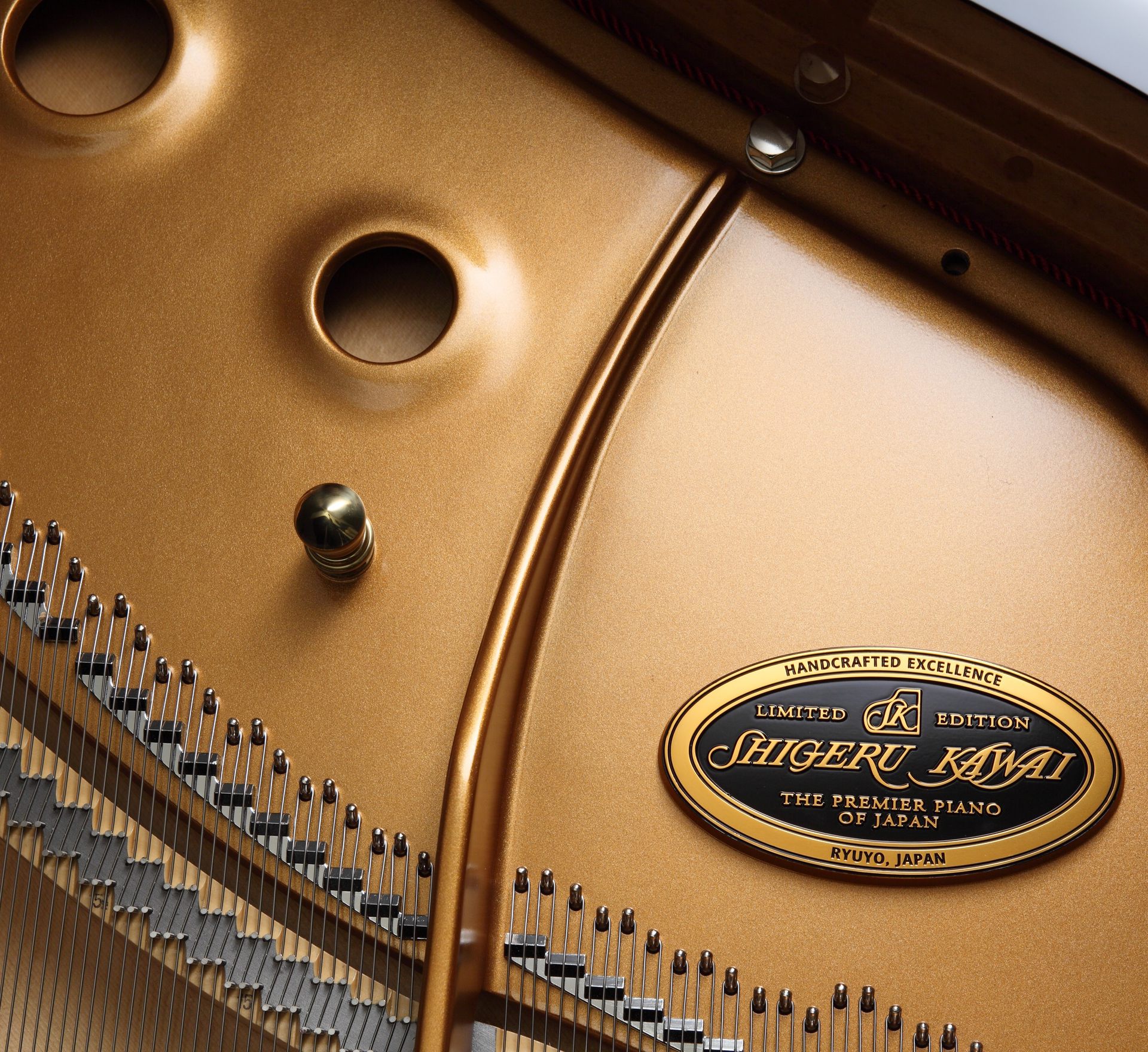 Black Shigeru Kawai Piano inside