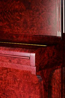 C. Bechstein Concert 8 Vavona Burl Walnut Piano close-up