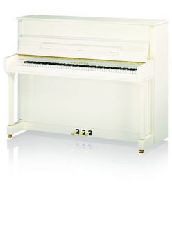 White C.Bechstein Contur 118 Upright Piano