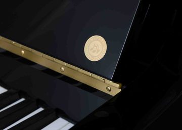 Close-up of the Hailun H9-P piano's brass fittings