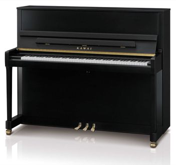Kawai E-300 Upright Piano in Black Satin