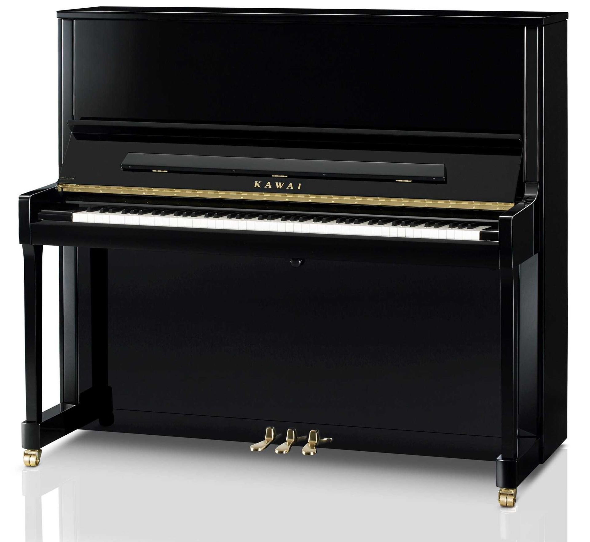 Kawai K600 AS Upright Piano with brass fittings