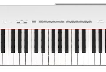 White Yamaha P-225 Digital Piano keys