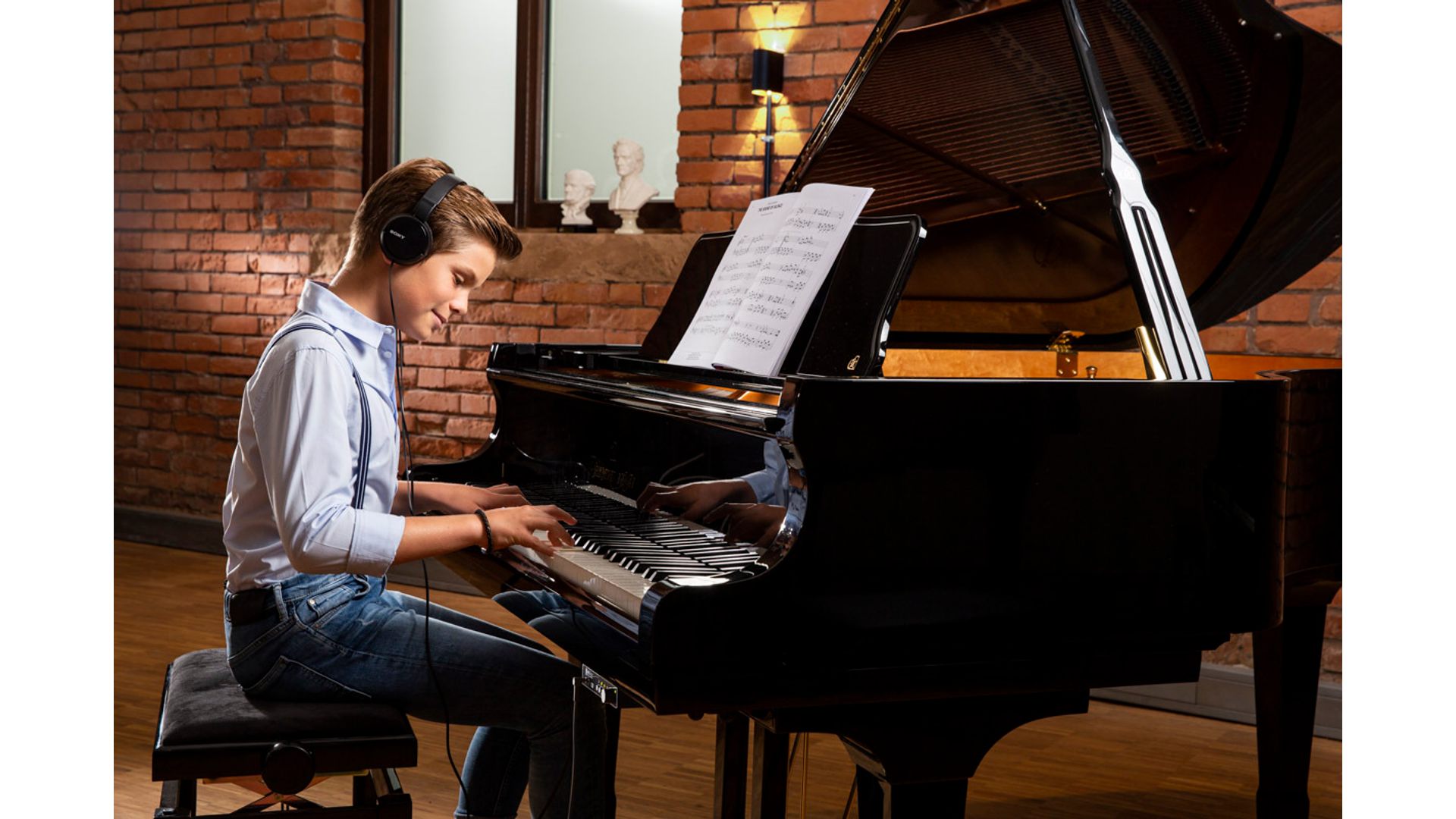Woman playing Adsilent piano