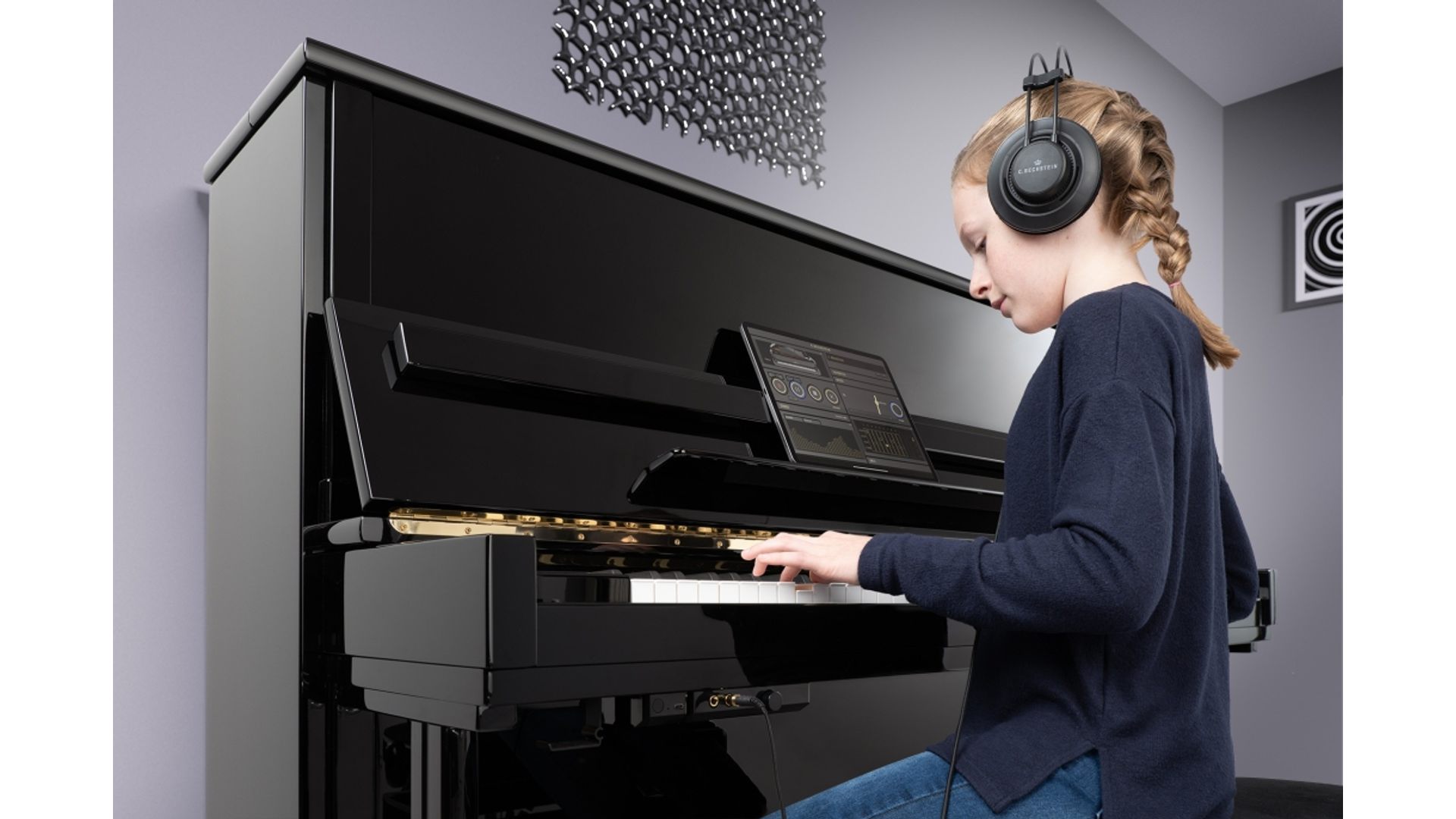 Woman playing Bechstein vario piano