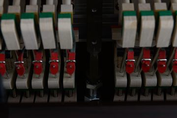 Danemann DU-110 Upright Piano hammers close-up