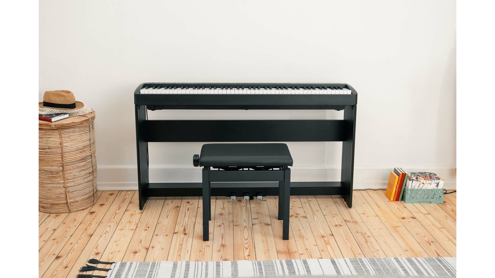 Kawai ES120 piano and bench setup