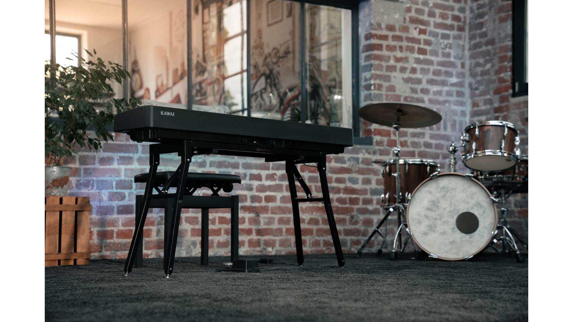 Kawai ES120 piano on stand