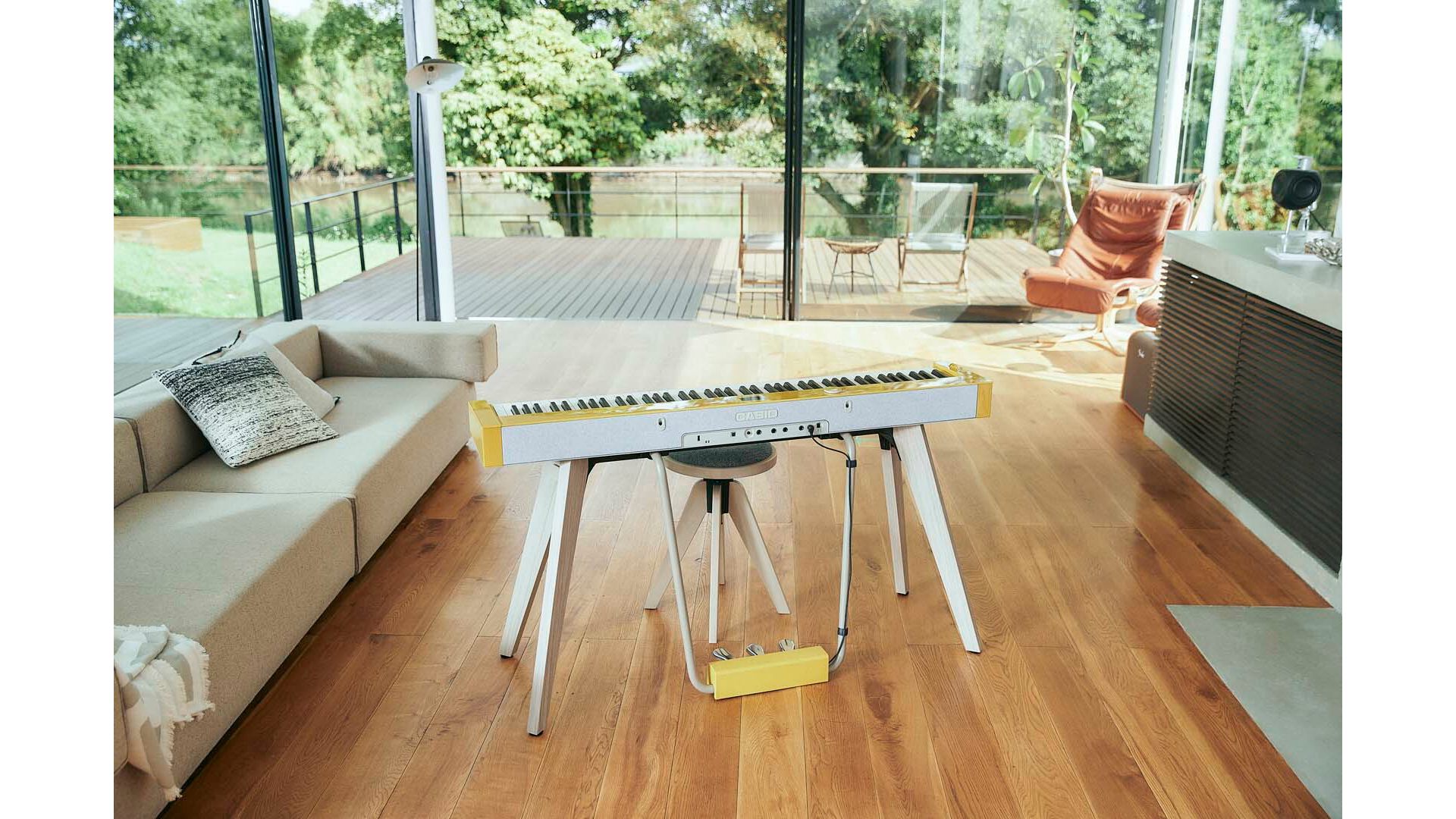 Casio PX-S7000 white digital piano on stand