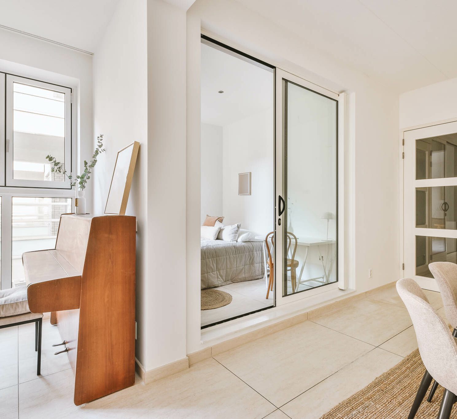 Acoustic piano in living room